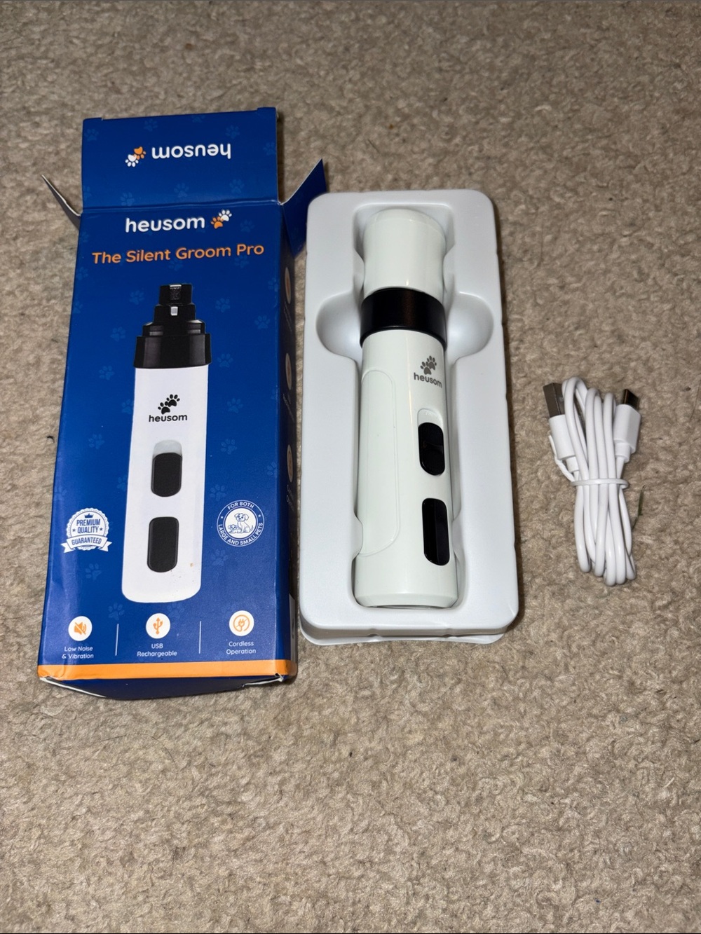 Heusom Silent Groom Pro Pet Trimmer - White